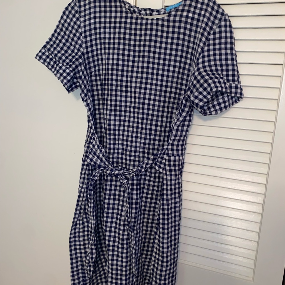 J. McLaughlin Navy and White Checkered Dress